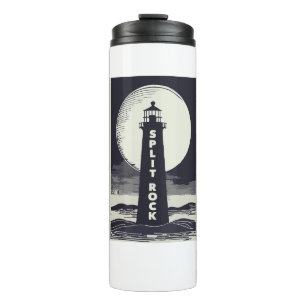 Split Rock Leuchtturm Minnesota Mond Thermosbecher