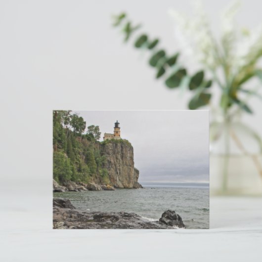 Split Rock Light House und Weathered Branch Postkarte (Stehend Vorderseite)