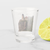 Split Rock Lighthouse aus Strandglas Schnapsglas (Rückseite)