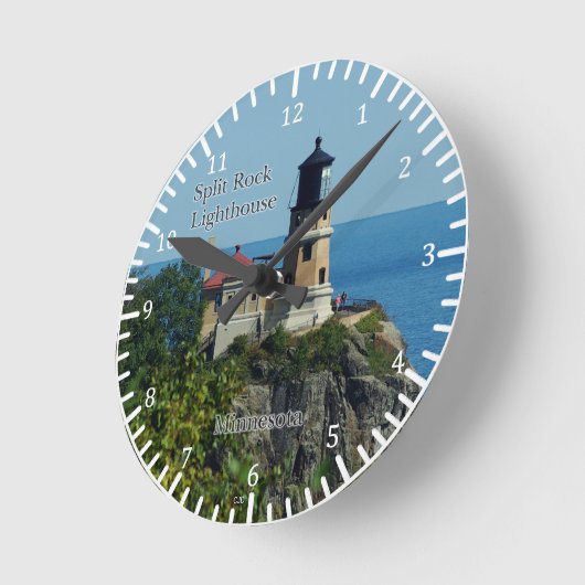 Split Rock Lighthouse clock Runde Wanduhr (Winkel)