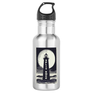 Split Rock Lighthouse Minnesota Moon Edelstahlflasche