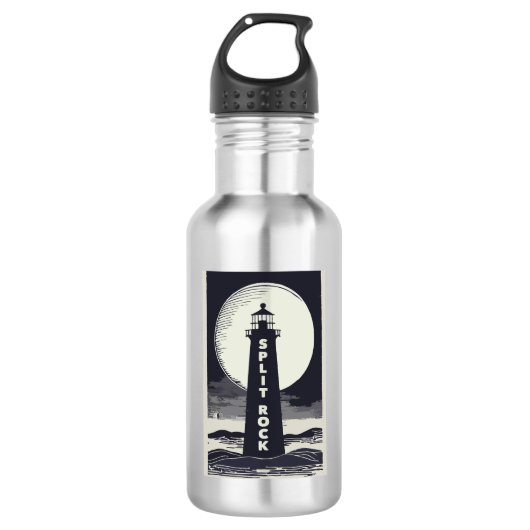 Split Rock Lighthouse Minnesota Moon Edelstahlflasche (Vorderseite)