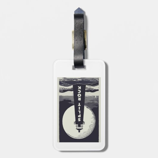 Split Rock Lighthouse Minnesota Moon Gepäckanhänger (Rückseite vertikal)