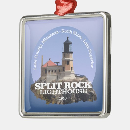Split Rock Lighthouse Ornament Aus Metall (Links)