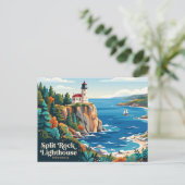 Split Rock Lighthouse State Park USA Postkarte (Stehend Vorderseite)
