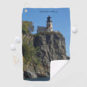 Split Rock Lighthouse vom Strand Golf Handtuch (Insitu)