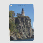 Split Rock Lighthouse vom Strand Golf Handtuch (Vorderseite)