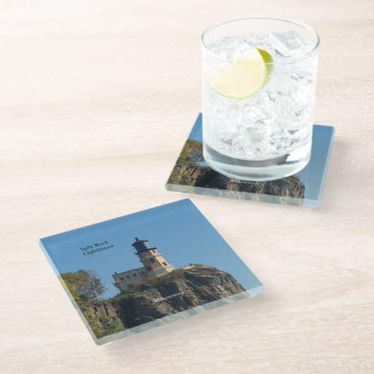 Split Rock Lighthouse von Untersetzer aus Strandgl (Schrägansicht)