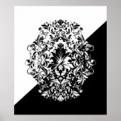 Split Screen Black & White Wirbel Mandala Poster (Vorne)