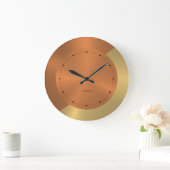 Split-Screen Metallic Gold and Copper Personalized Große Wanduhr (Zuhause)