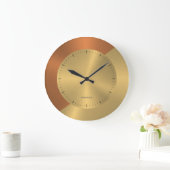 Split-Screen Metallic Gold Kupfer Personalisiert Große Wanduhr (Zuhause)