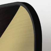 Split Screen Schwarz und Gold Metallic Textur Pickleball Schläger (Linke Seite)