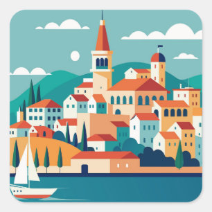 Split Stadt Kroatien Quadratischer Aufkleber