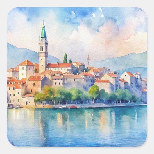 Split Stadt Kroatien Quadratischer Aufkleber (Vorderseite)