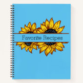 Split Sunflower Lieblingsrezepte Notizblock (Vorderseite)