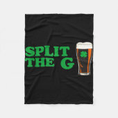 Split the g funny irish beer quote  fleecedecke (Vorderseite)