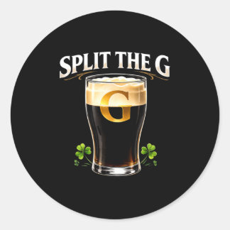 Split the g irish beer st patricks day pub runder aufkleber
