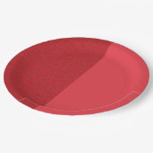 Split Tomato Red Modern Party Plate - individuell Pappteller (Schrägansicht)