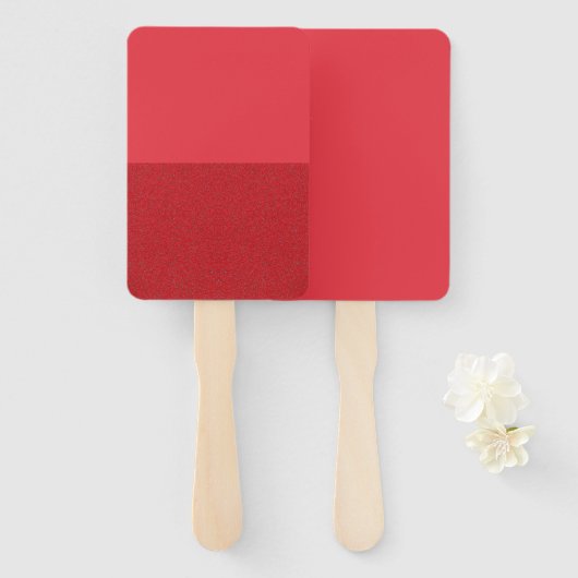 Split Tomato Red Rectangle Hand Fan (Custom) Fächer (Vorne und Hinten)