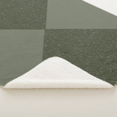Split Tone Moss Green Sherpa Blanket Sherpadecke (3/4)