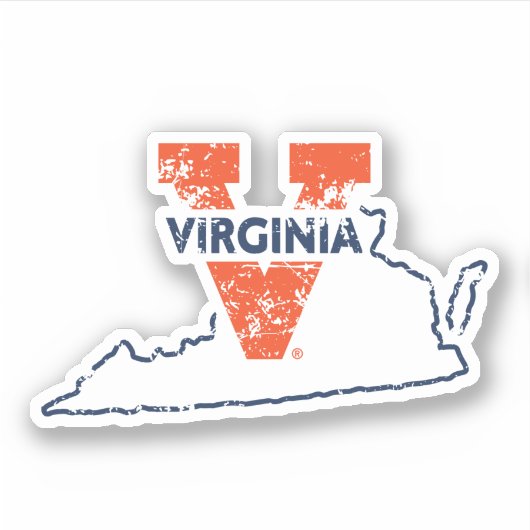 Split V Virginia Staat Liebe Aufkleber (Vorderseite)