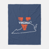 Split V Virginia Staat Liebe Fleecedecke (Vorderseite)