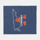 Split V Virginia Staat Liebe Fleecedecke (Vorderseite (Horizontal))