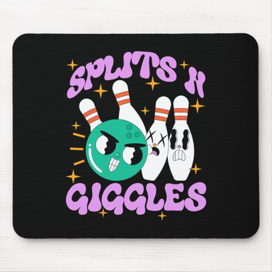 Splits in Giggles Funny Bowling Team Bowler Sports Mousepad (Vorne)