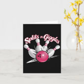 Splits N Giggles Funny Bowling Bowler Bowling Ball Karte (Gelbe Blume)