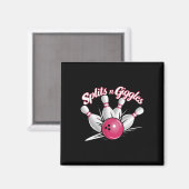 Splits N Giggles Funny Bowling Bowler Bowling Ball Magnet (Vorderseite/Rückseite)