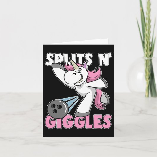 Splits N' Giggles Unicorn Bowling Bowler Karte (Vorderseite)