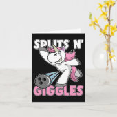 Splits N' Giggles Unicorn Bowling Bowler Karte (Gelbe Blume)