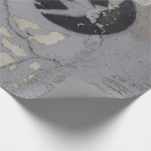Splitter aus schwarzem und weißem Stein Geschenkpapier (Ecke)