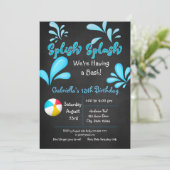 Splitter kommen zu unserem Bash Pool Party Einladung (Stehend Vorderseite)