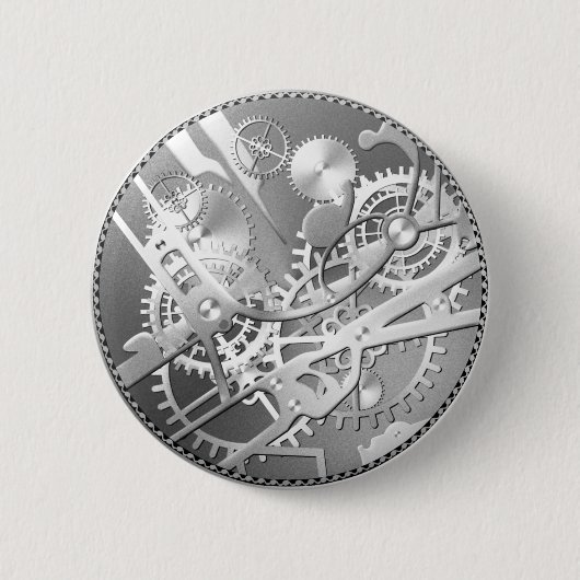 Splitter steampunk Uhrgänge Button (Vorderseite)