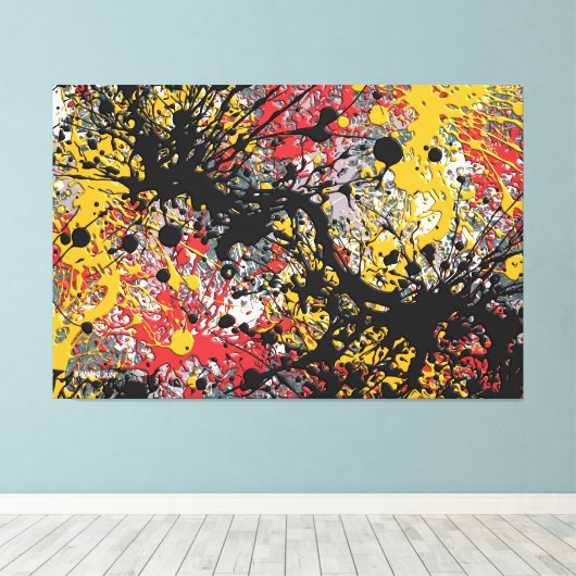SPLT_24_007, Action Spritzer Painting Leinwanddruck (Insitu (Holzboden))