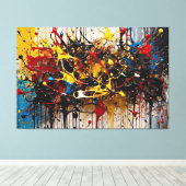 SPLT_25_0003, Action Painting Canvas Print Leinwanddruck (Insitu (Holzboden))