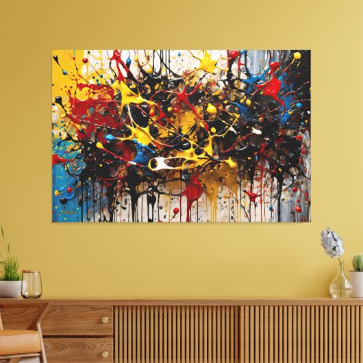SPLT_25_0003, Action Painting Canvas Print Leinwanddruck (Insitu (Wohnzimmer))