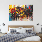 SPLT_25_0003, Action Painting Canvas Print Leinwanddruck (Insitu (Schlafzimmer))