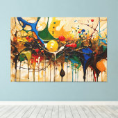 SPLT_25_0005, Action Painting Canvas Print Leinwanddruck (Insitu (Holzboden))