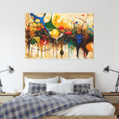 SPLT_25_0005, Action Painting Canvas Print Leinwanddruck (Insitu (Schlafzimmer))