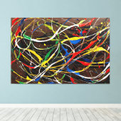 SPLT_25_0008, Action Painting Canvas Print Leinwanddruck (Insitu (Holzboden))