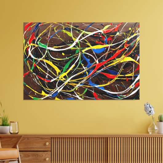 SPLT_25_0008, Action Painting Canvas Print Leinwanddruck (Insitu (Wohnzimmer))