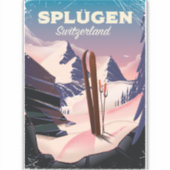 Splügen Schweiz Skiposter Aufkleber (Vorderseite)