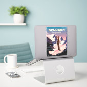 Splügen Schweiz Skiposter Aufkleber (Laptop auf Schreibtisch)