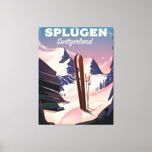 Splügen Schweiz Skiposter Leinwanddruck