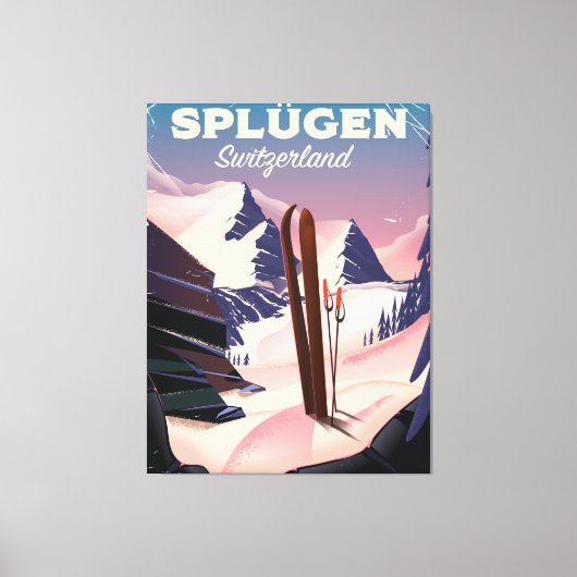 Splügen Schweiz Skiposter Leinwanddruck (Vorderseite)