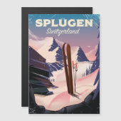 Splügen Schweiz Skiposter Magnetkarte (Vorne/Hinten)
