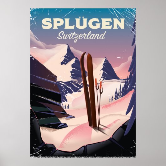 Splügen Schweiz Skiposter Poster (Vorne)