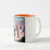 Splügen Schweiz Skiposter Zweifarbige Tasse (VorderseiteRechts)